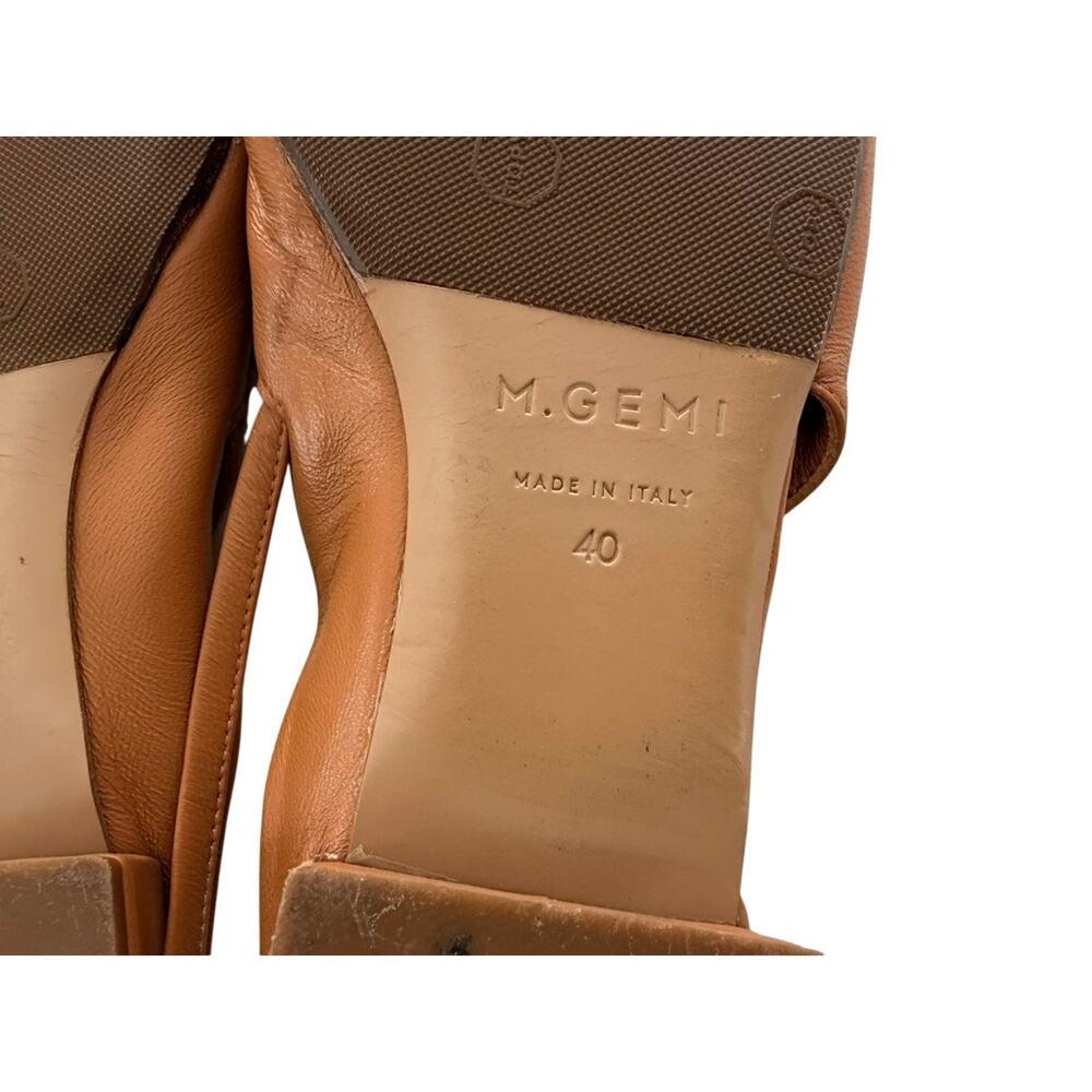 M. Gemi Rosanna Slingbacks Natural Camel Tan Leather Size 40 Flat Point Toe - Picture 6 of 7